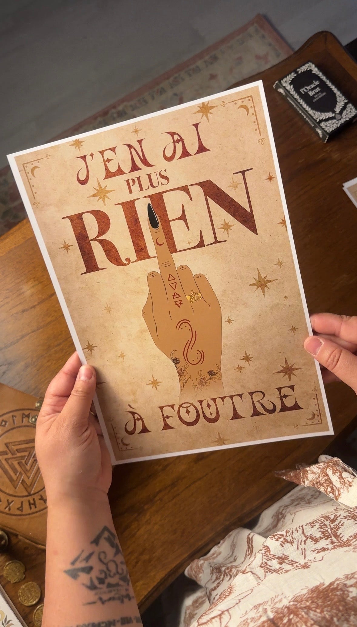 ART PRINT SORCIÈRE - J'EN AI PLUS RIEN À FOUTRE